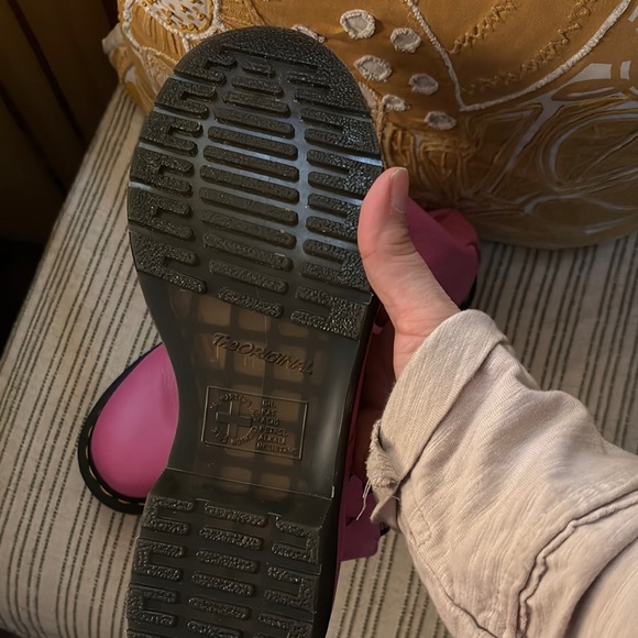Dr. Martens Pink Leather Women's Boots - Picture 3 of 11